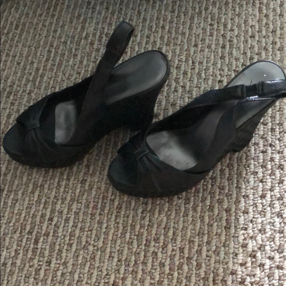 Black leather platform